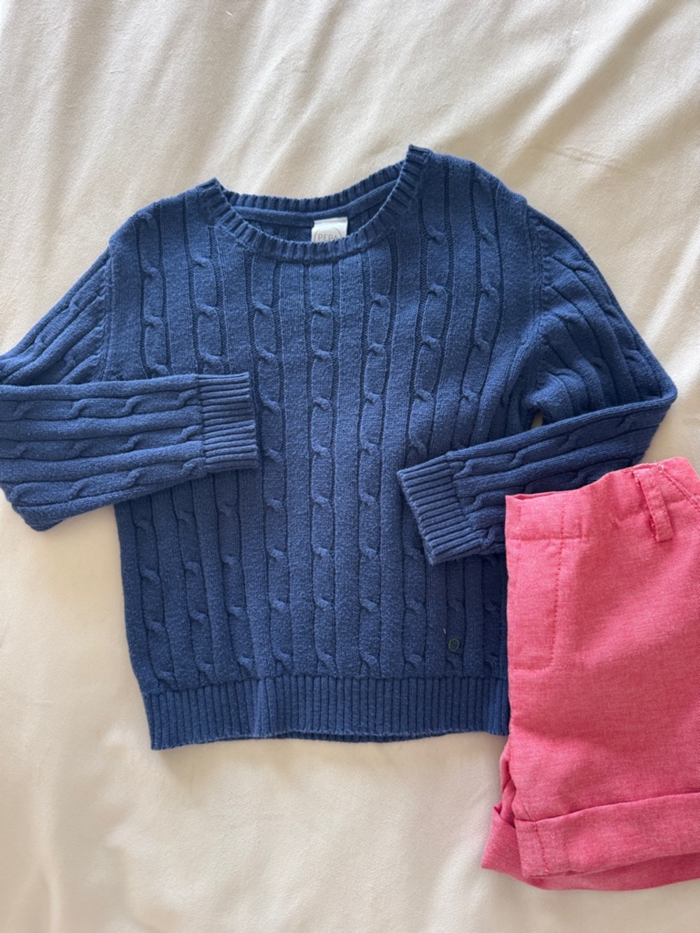 Pepa London Navy Cable Knit Cotton Sweater